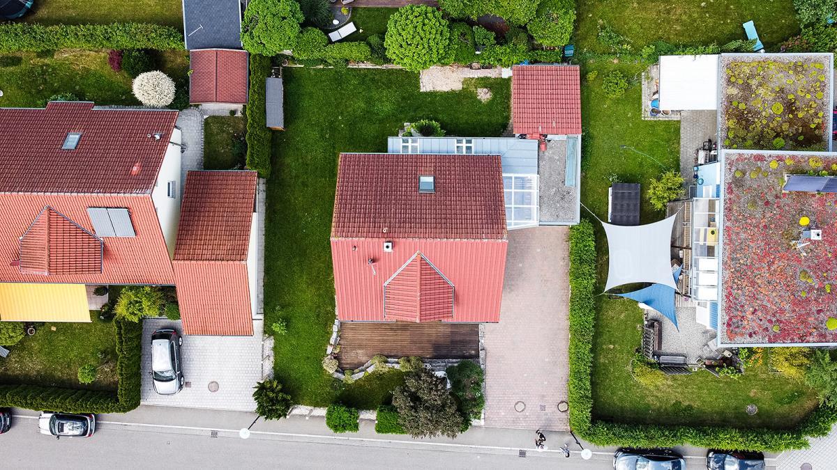 Traumhaftes Einfamilienhaus mit Garage in Top-Wohnlage von Balingen! - Luftbild Grundstück