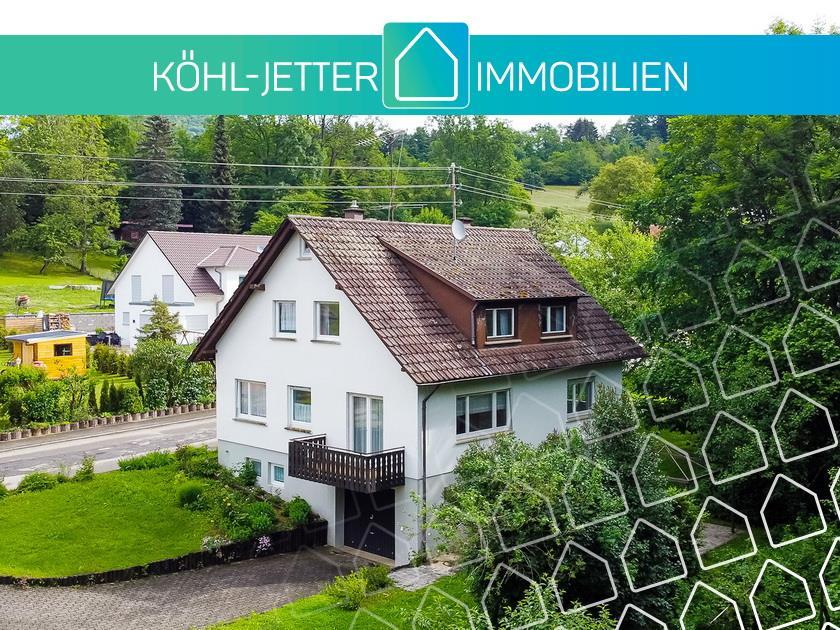 Solides Einfamilienhaus mit großem Grundstück in ruhiger Lage von Balingen-Zillhausen! - Luftansicht