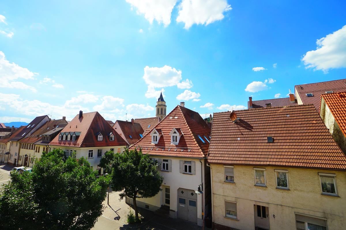 Stilvolle Stadtwohnung mit zwei Balkonen in ruhiger Innenstadtlage von Balingen! - Ausblick Wohnbereich